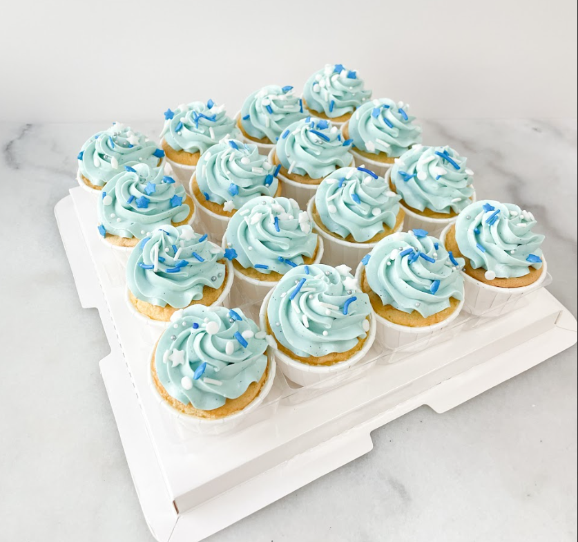 Pastel Blue Mini Cupcakes 16 pcs Set | $48.80 nett only