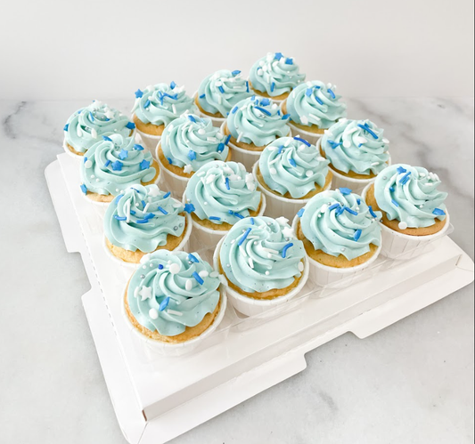 Pastel Blue Mini Cupcakes 16 pcs Set | $48.80 nett only