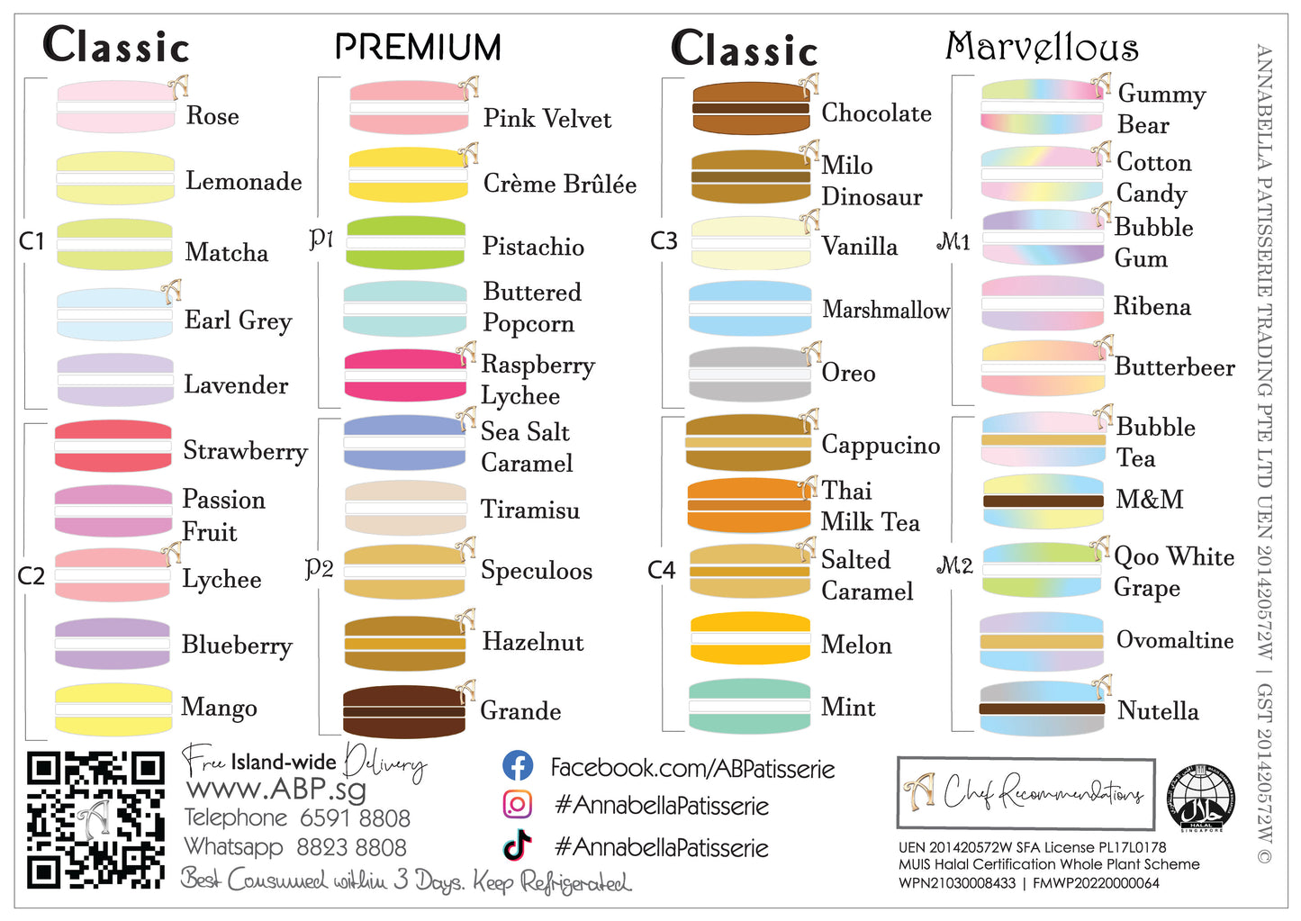 10pcs Classic Macarons (Classic2) in Gift Box and Paper Bag | Perfect Gift Choice