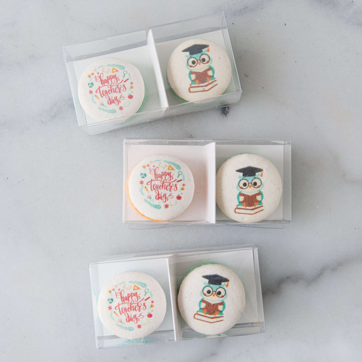 Happy Teacher's Day | 2in1 Owl Printing Macaron | $7.80 Nett