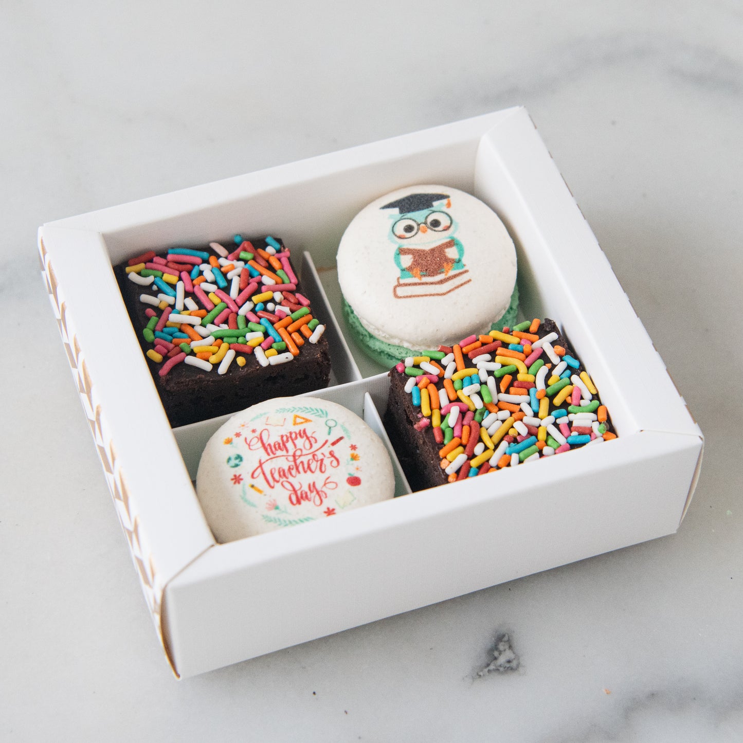 Happy Teacher's Day | Educator's Special Macaron Brownie Set | Price $11.80 nett