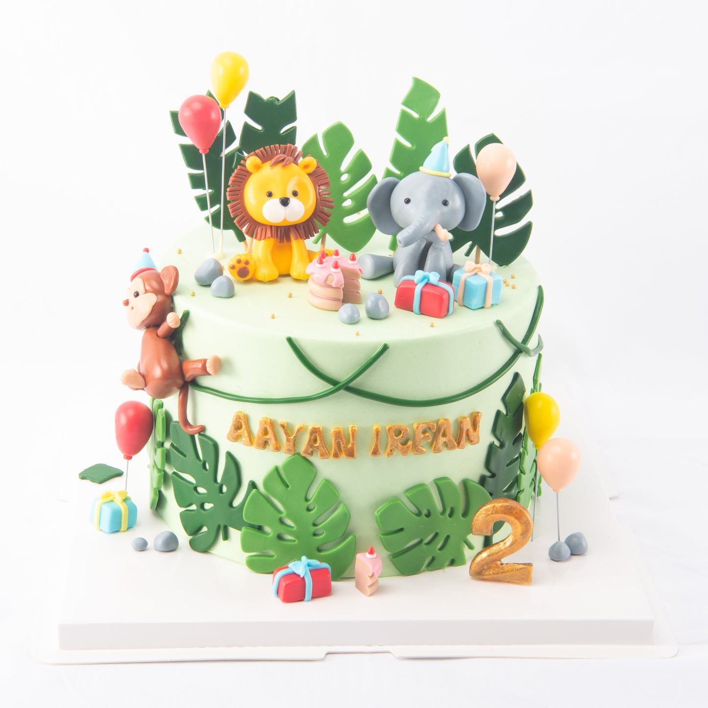 Customized Cake -   Jungle Friends Birthday Cake