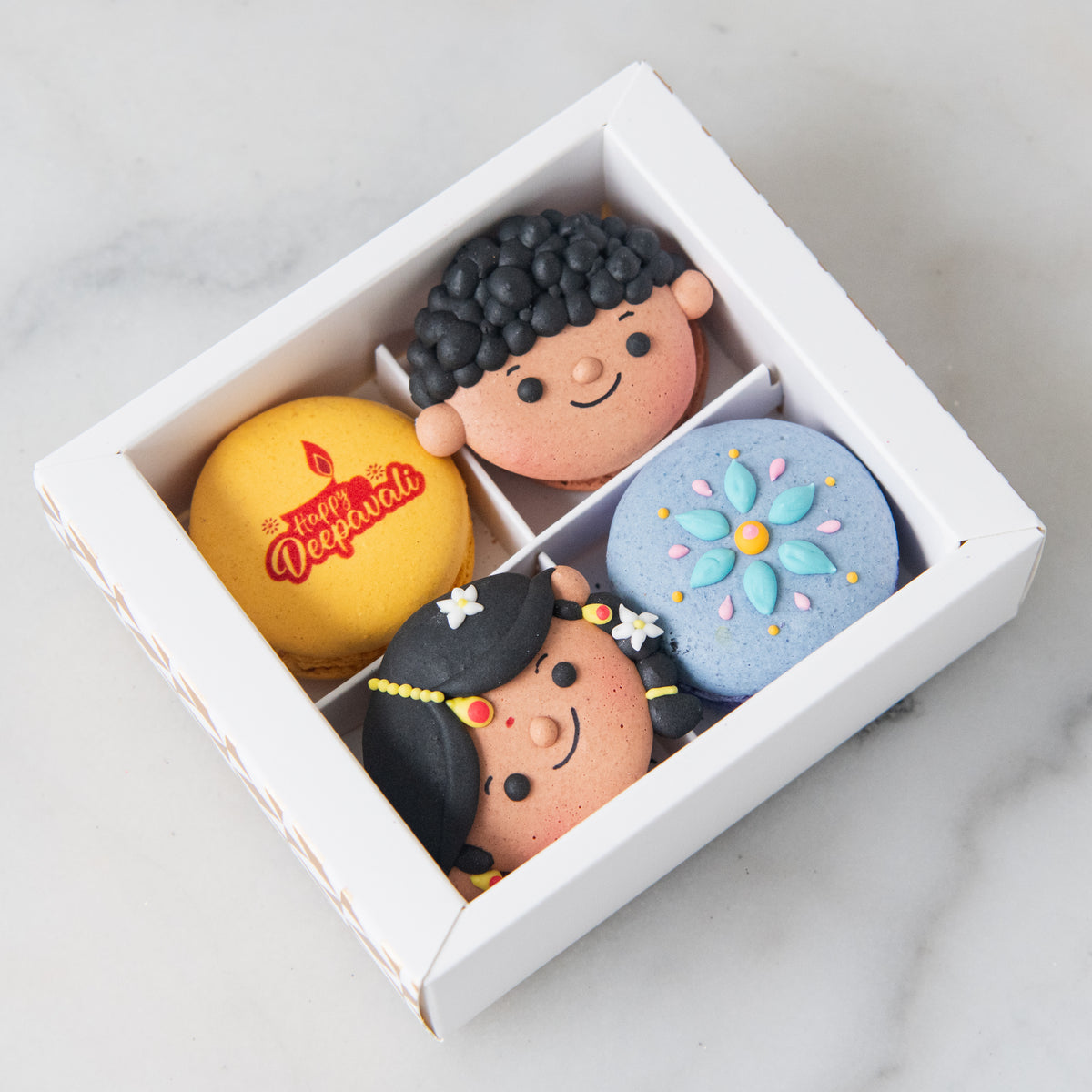 Happy Deepavali | Golden Diwali 4in1 Macarons in a Gift Box | $13.80 Nett