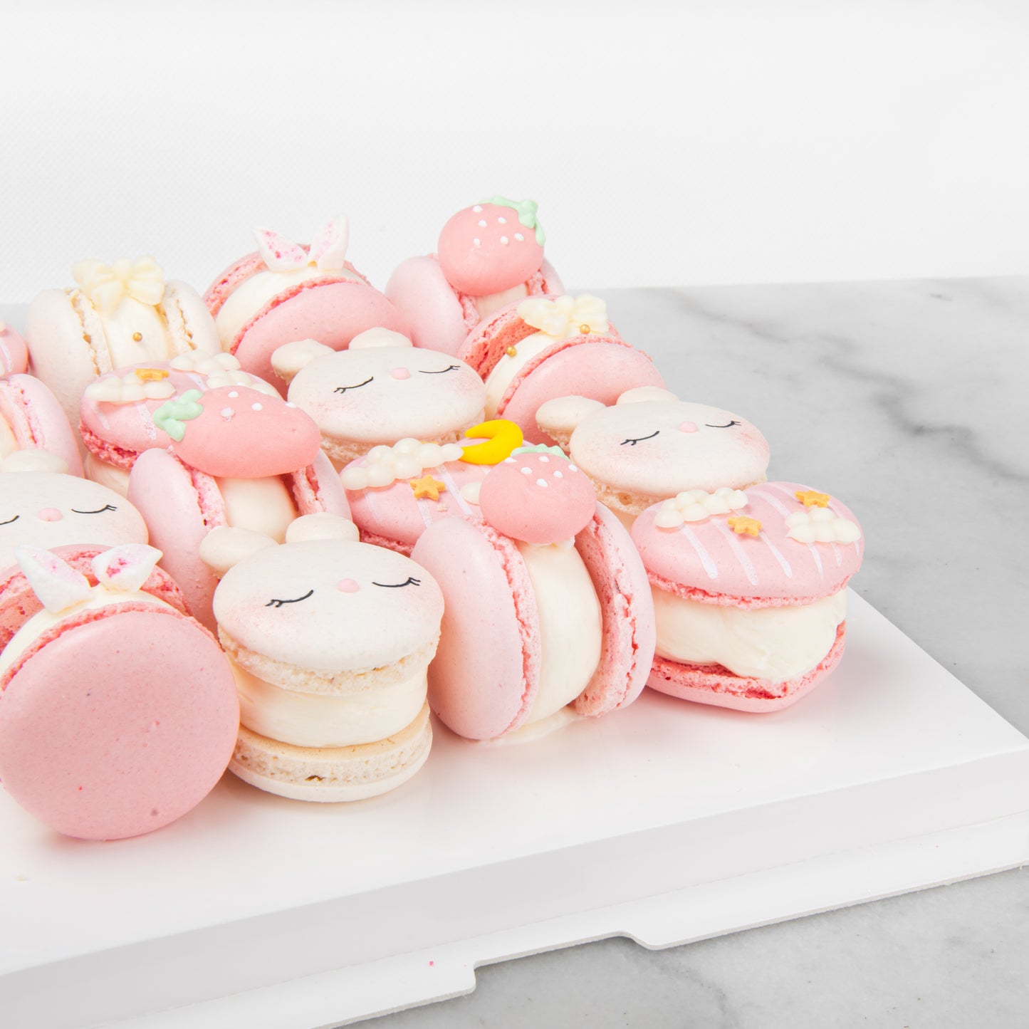 16 pcs Dreamy Skies Pink Bunny Fatcarons | $118 Nett