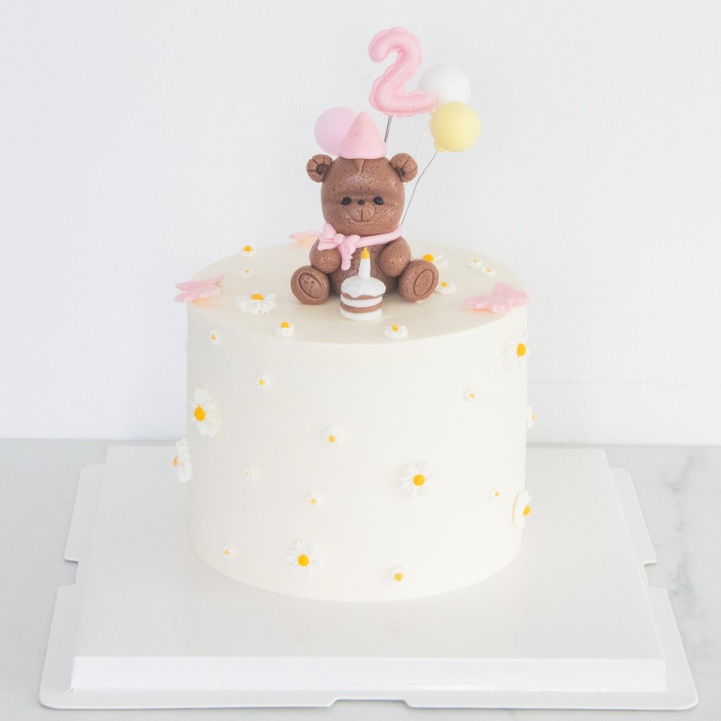 Customized Cake -  Sweet Teddy Daisy Cake