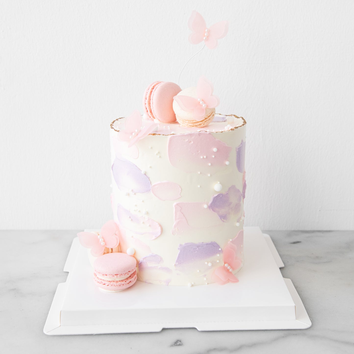Customized Cake-  Butterfly & Macaron Bliss Cake
