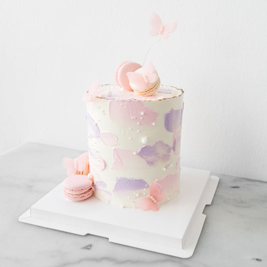 Customized Cake-  Butterfly & Macaron Bliss Cake
