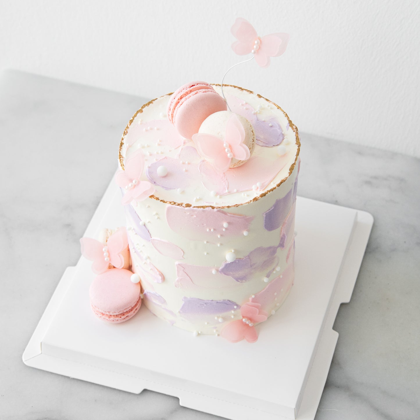 Customized Cake-  Butterfly & Macaron Bliss Cake