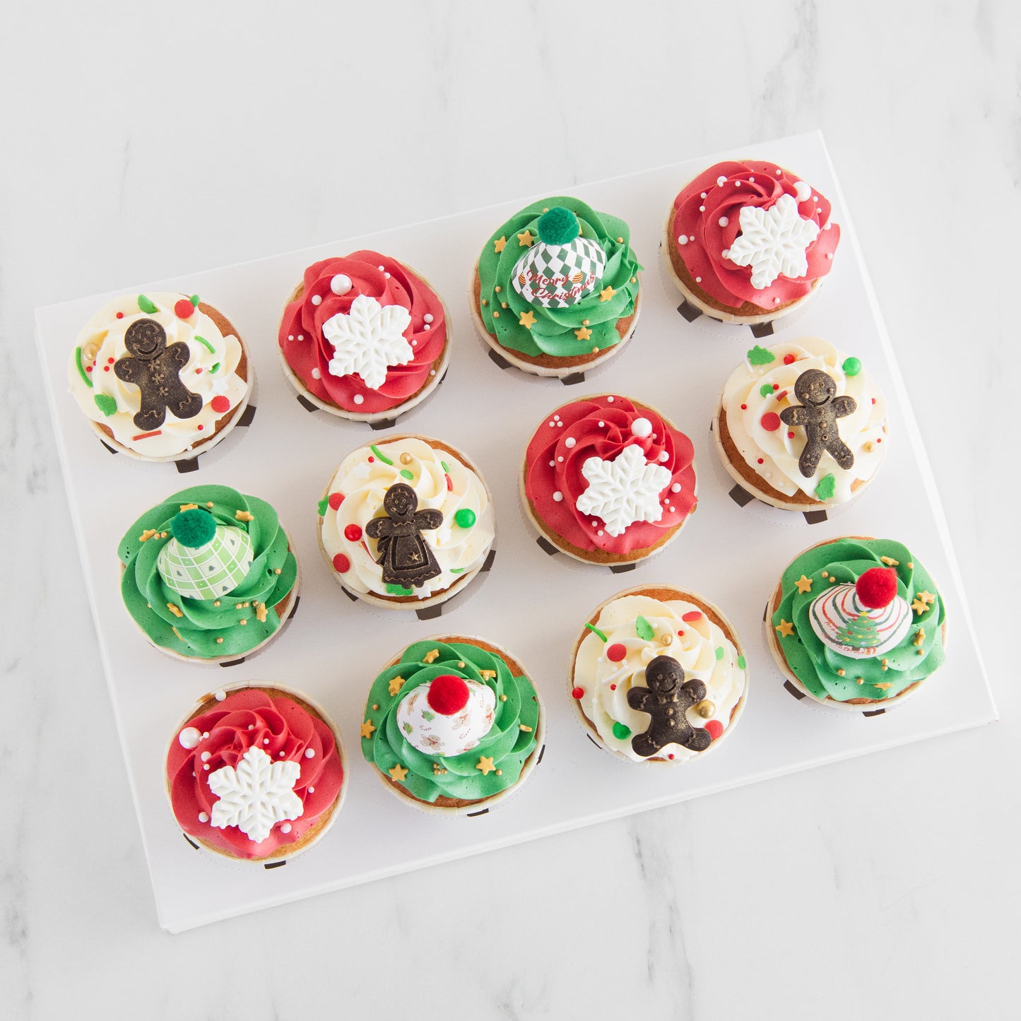 Ho ho ho! Merry Christmas | 12pcs Festive Bites Cupcake | $68.80 Nett