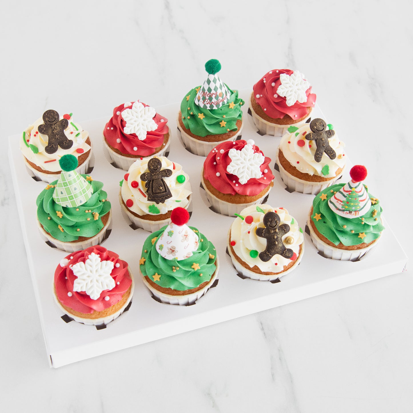 Ho ho ho! Merry Christmas | 12pcs Festive Bites Cupcake | $68.80 Nett