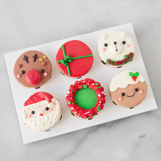 Ho Ho Ho! Merry Christmas | 6pcs Santa & Friends Cupcakes | $45.80 Nett