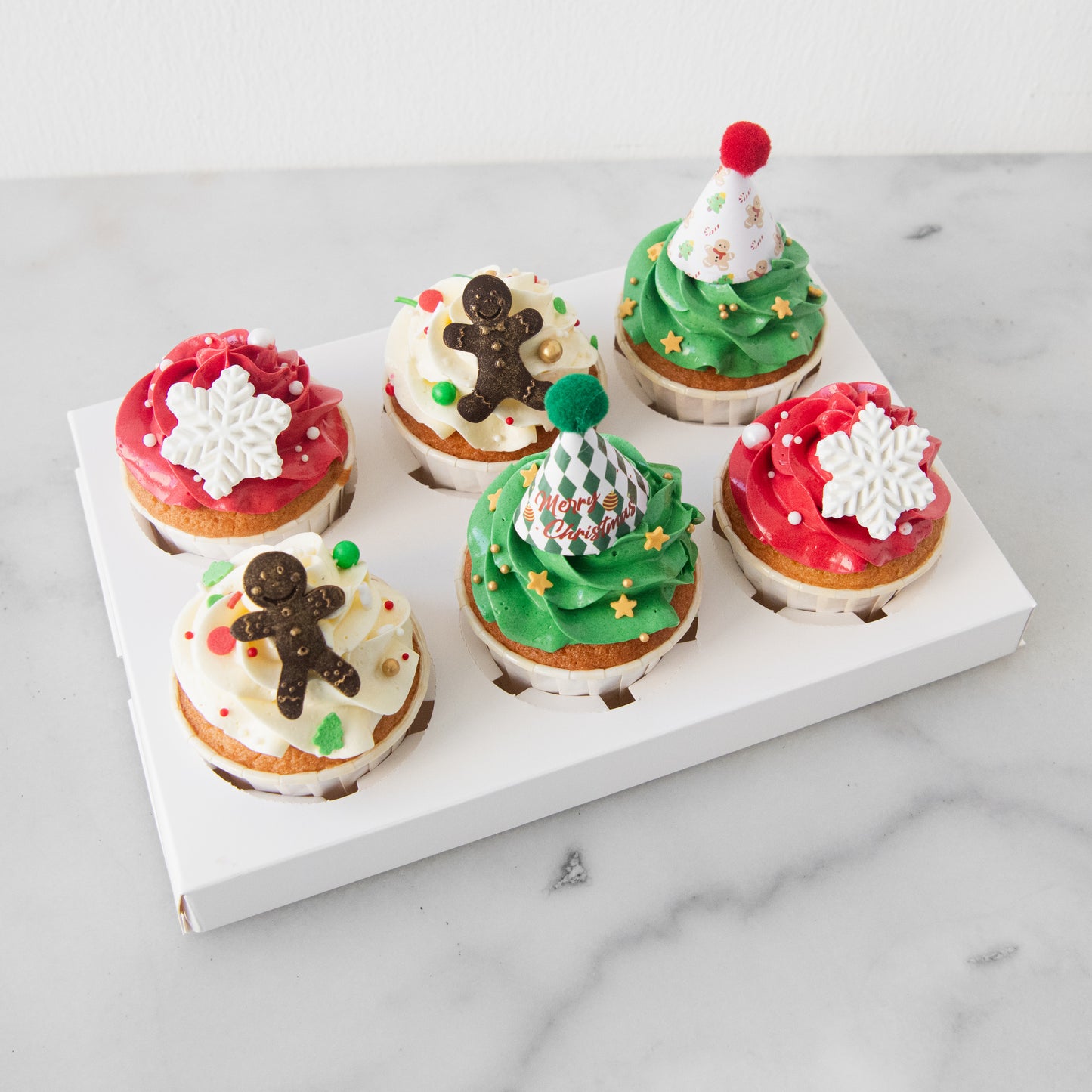 Ho ho ho! Merry Christmas | 6pcs Festive Bites Cupcake | $38.80 Nett