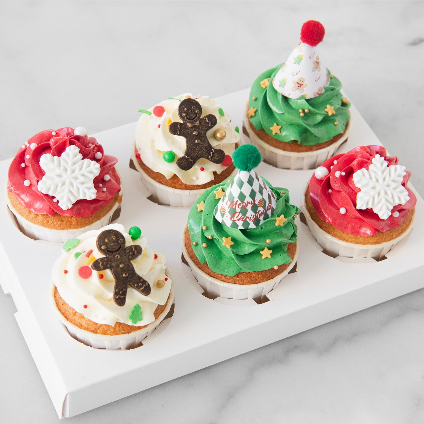 Ho ho ho! Merry Christmas | 6pcs Festive Bites Cupcake | $38.80 Nett