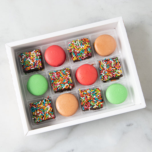 Ho Ho Ho! Merry Christmas | 12in1 Festive Brownie and macaron set | $28.80 Nett