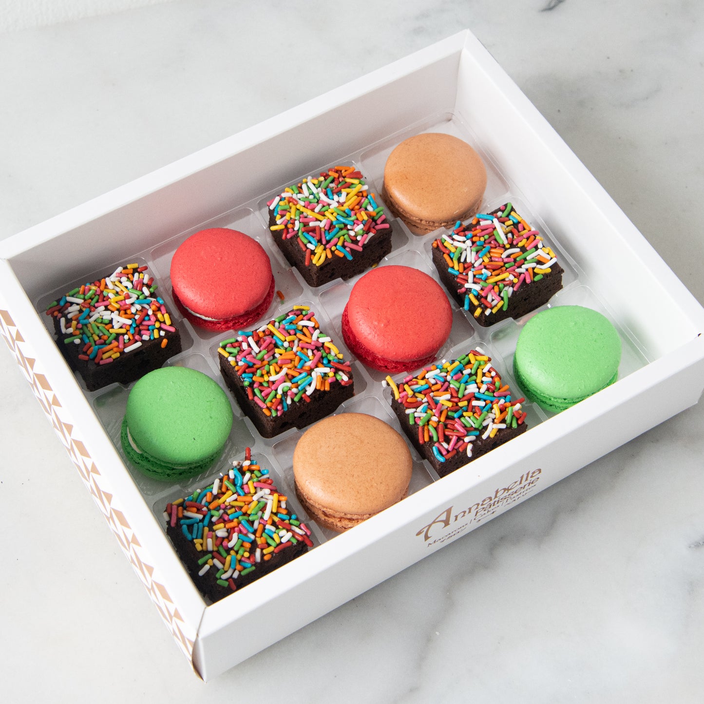 Ho Ho Ho! Merry Christmas | 12in1 Festive Brownie and macaron set | $28.80 Nett