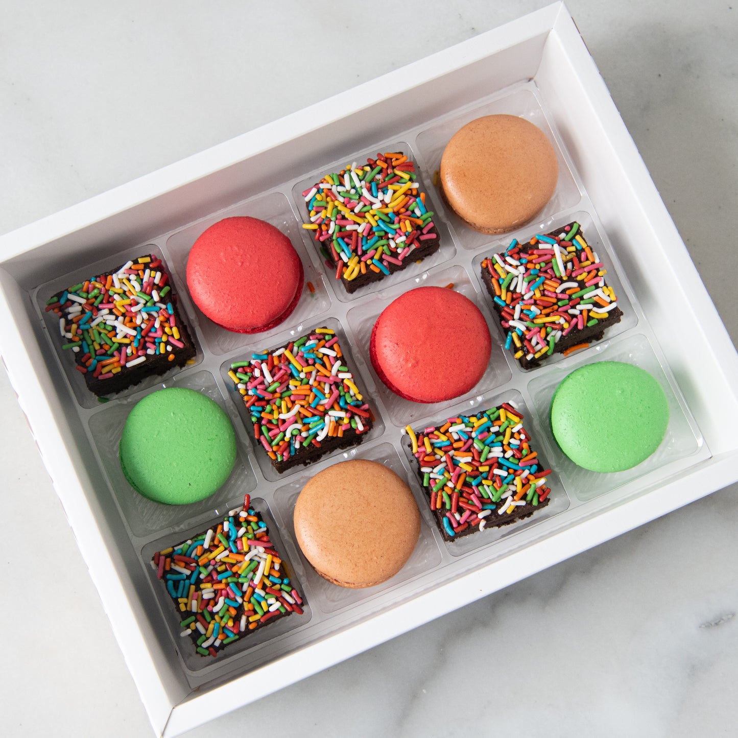 Ho Ho Ho! Merry Christmas | 12in1 Festive Brownie and macaron set | $28.80 Nett