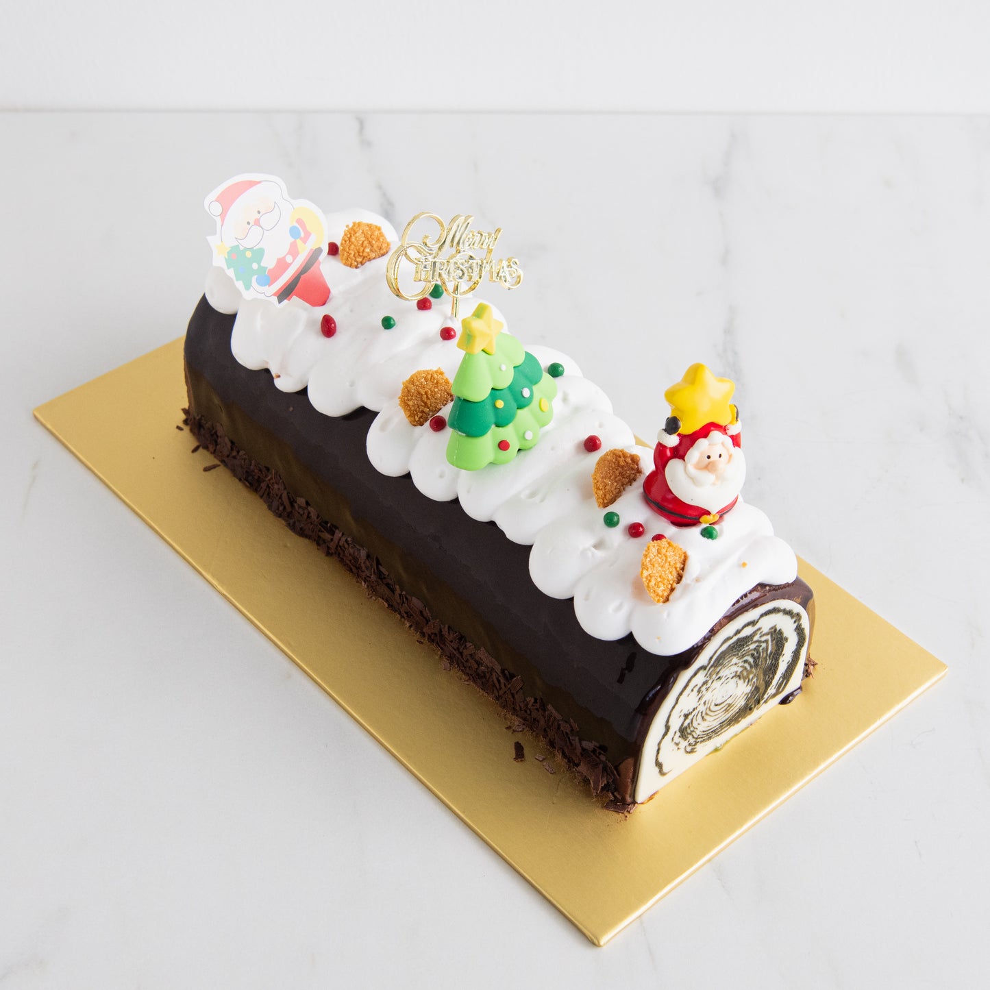Ho ho ho! Merry Christmas | Christmas Spirit Black forest log cake 1kg | $68.80 Nett
