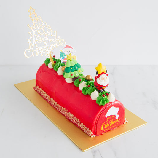 Ho ho ho! Merry Christmas | A December to Remember Raspberry Log Cake 1kg | $68.80 Nett