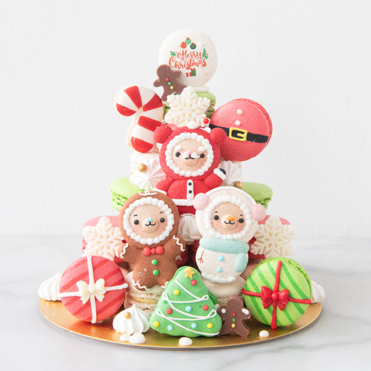 Ho ho ho! Merry Christmas | White Christmas with Friends Macaron Tower | $168 Nett