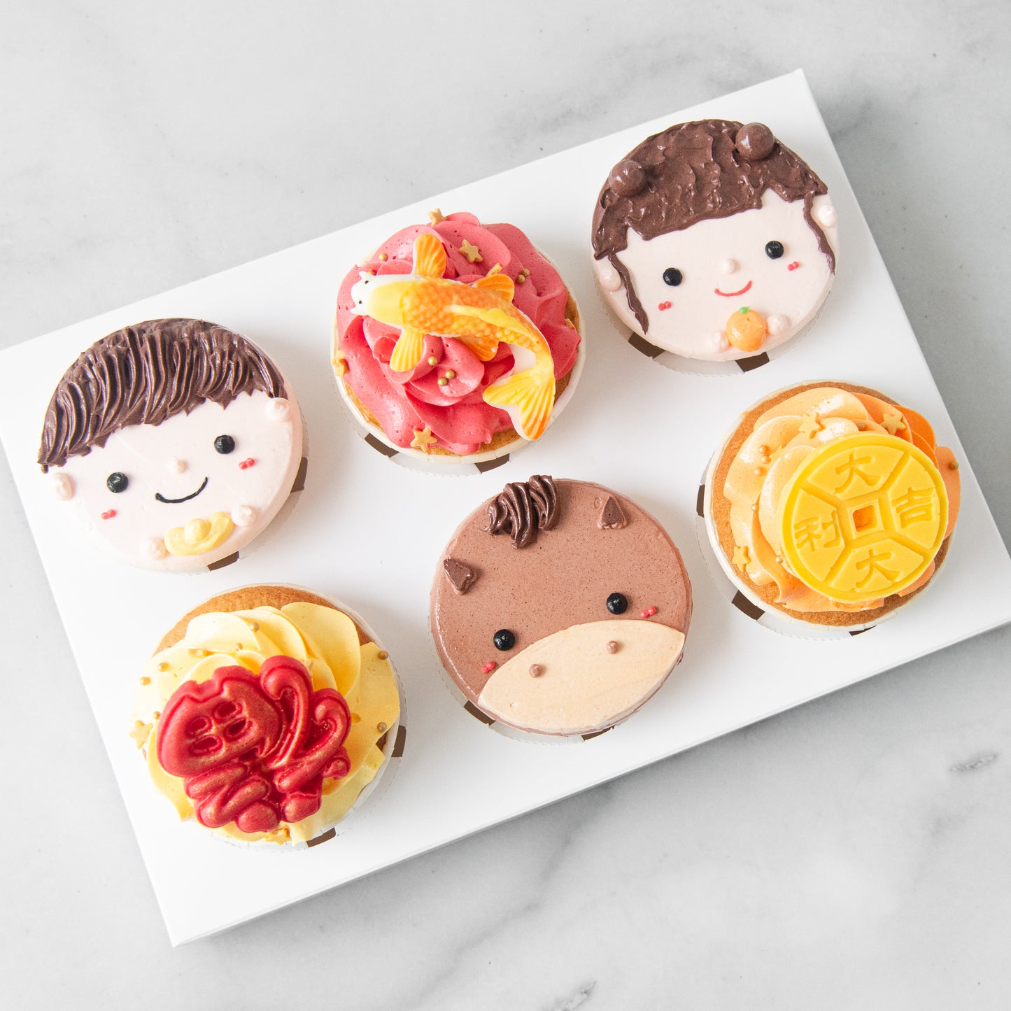 Happy New Year! | 6pc Lucky New Year Cupcakes in Gift Box | $45.80 Nett