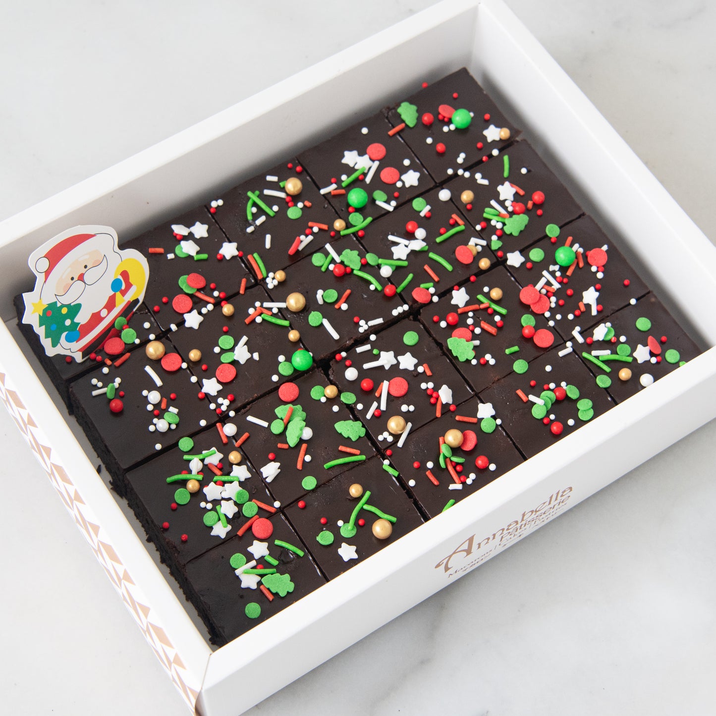 Ho Ho Ho! Merry Christmas | Christmas Theme 20in1 Brownie In Gift Box | $23.80 Nett