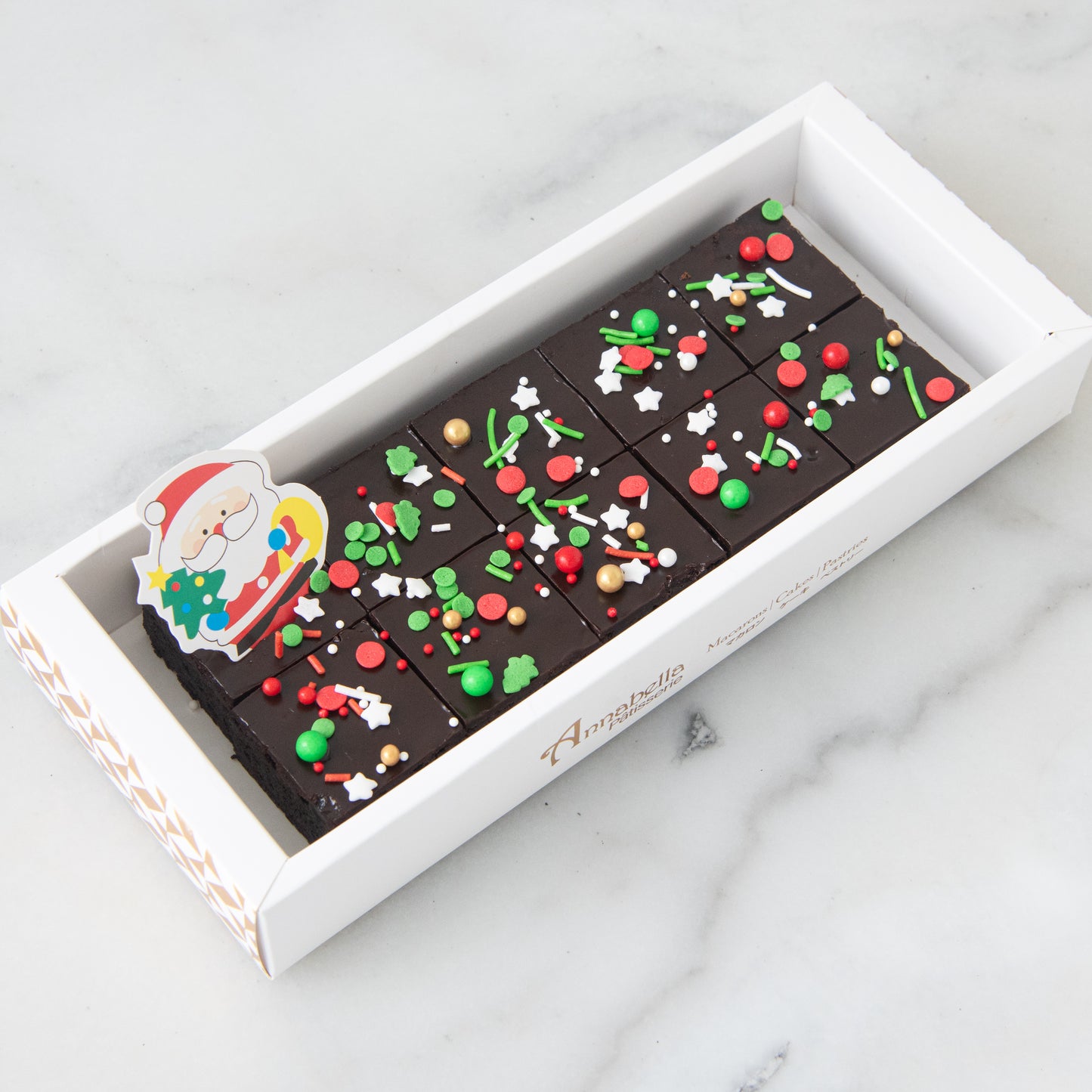 Ho Ho Ho! Merry Christmas | Christmas Theme 10in1 Brownie In Gift Box | $12.80 Nett