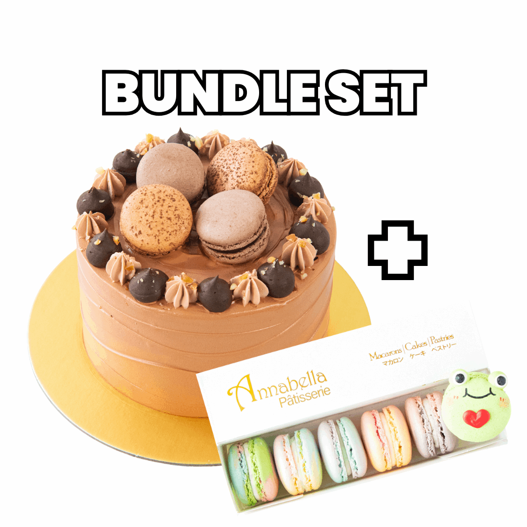 Bundle Set | Nutella Cake Upsize + 6pcs M1 Macarons | $83.80 Nett