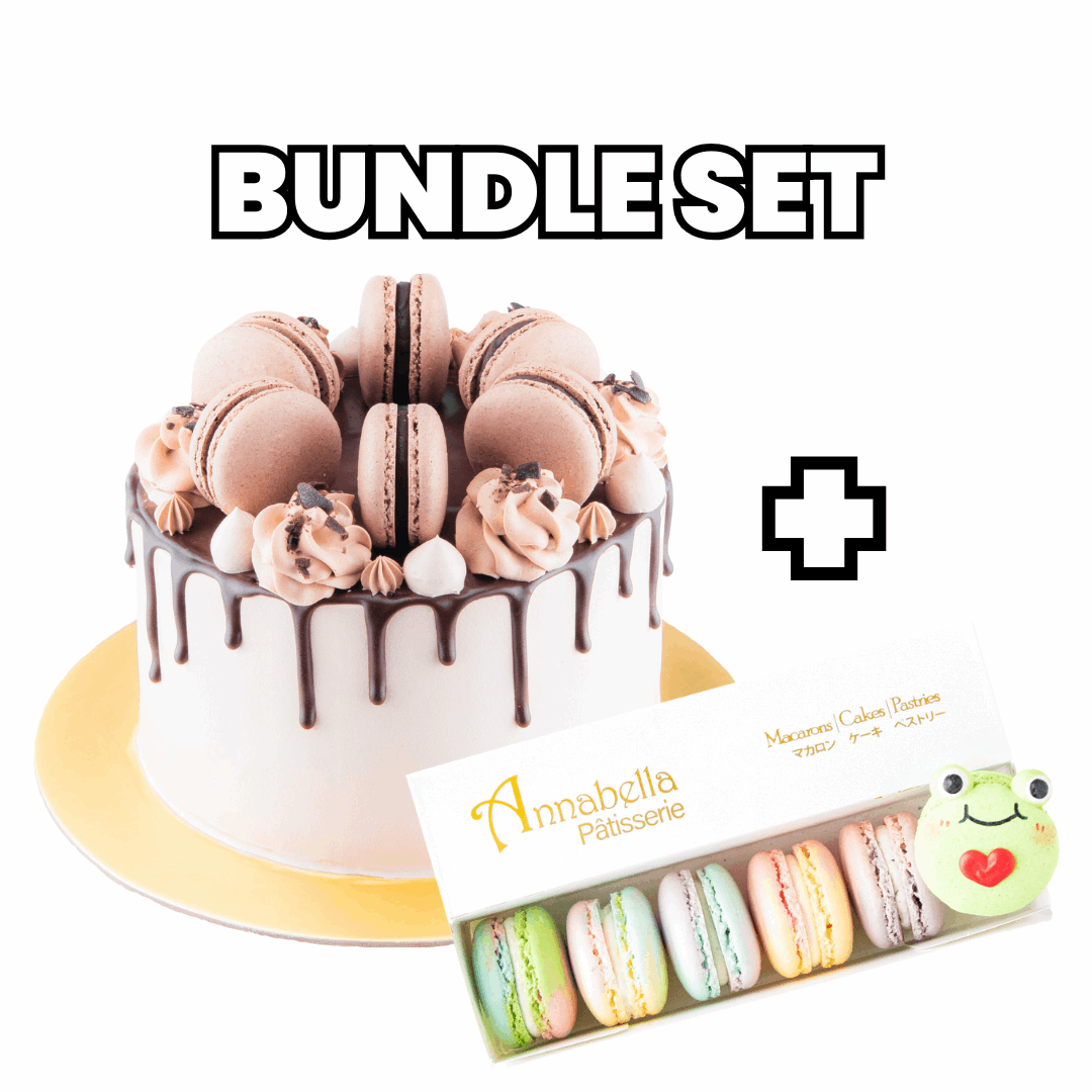 Bundle Set | Chocolate Truffle Cake Upsize + 6pcs M1 Macarons | $80.80 Nett