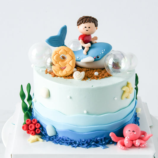 Customized Cake - Little Boy Sea Theme Cake