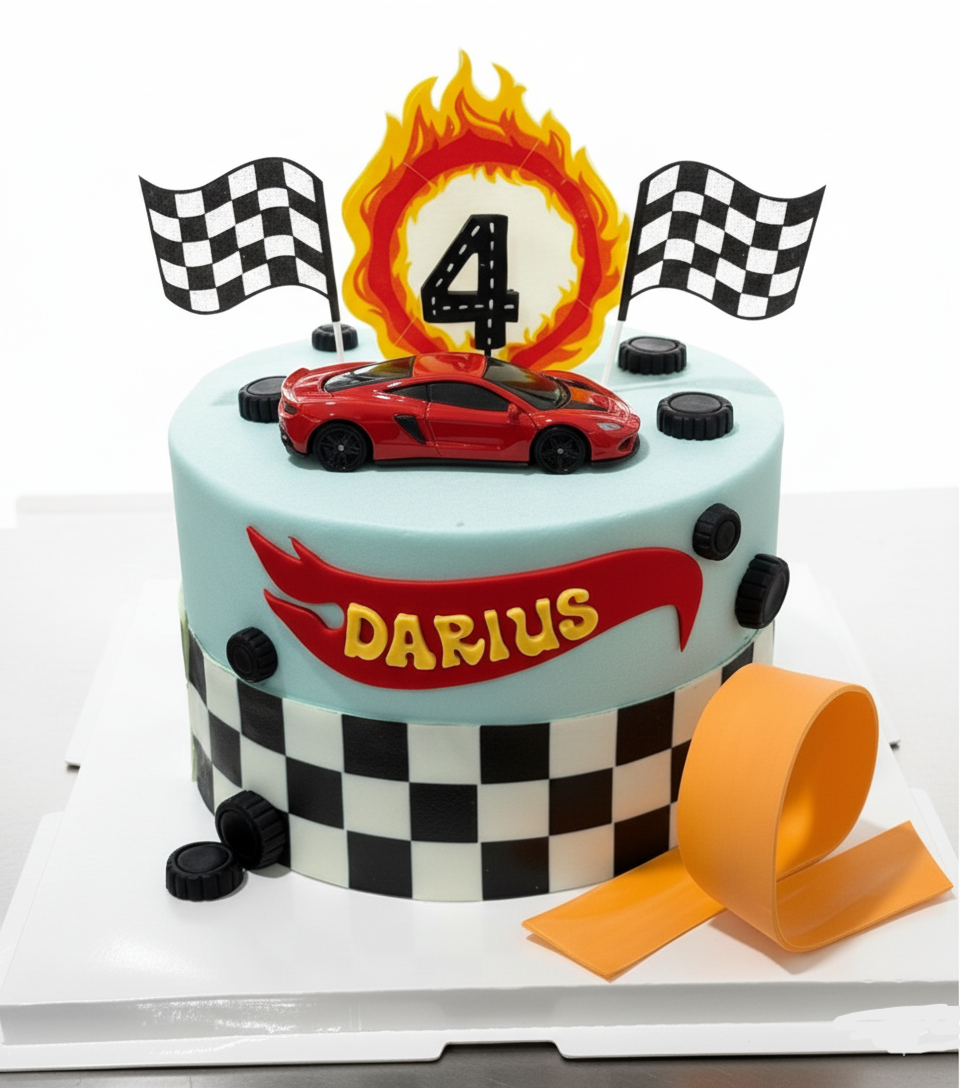 Customized Cake - Race Car Adventure Birthday Cake