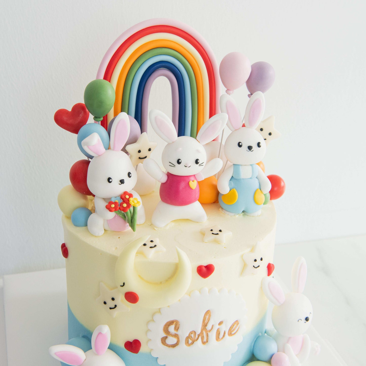 Customized Cake - Cute Little Bunny Family Cake
