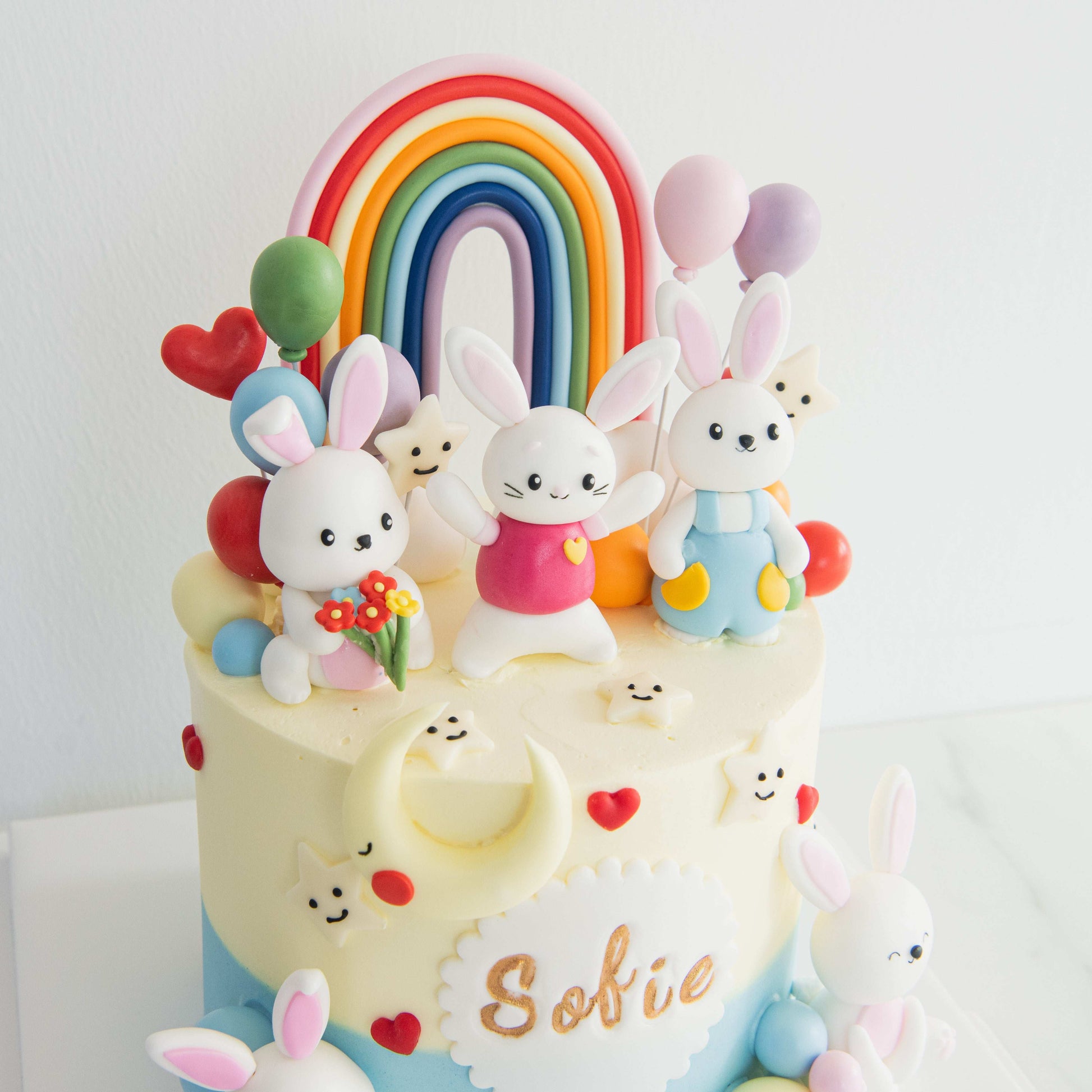 Customized Cake - Cute Little Bunny Family Cake