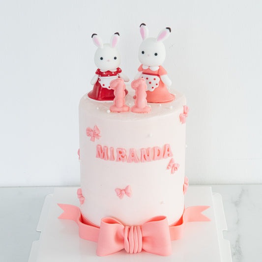 Customized Cake -   Bunny Sisters Celebration Cake