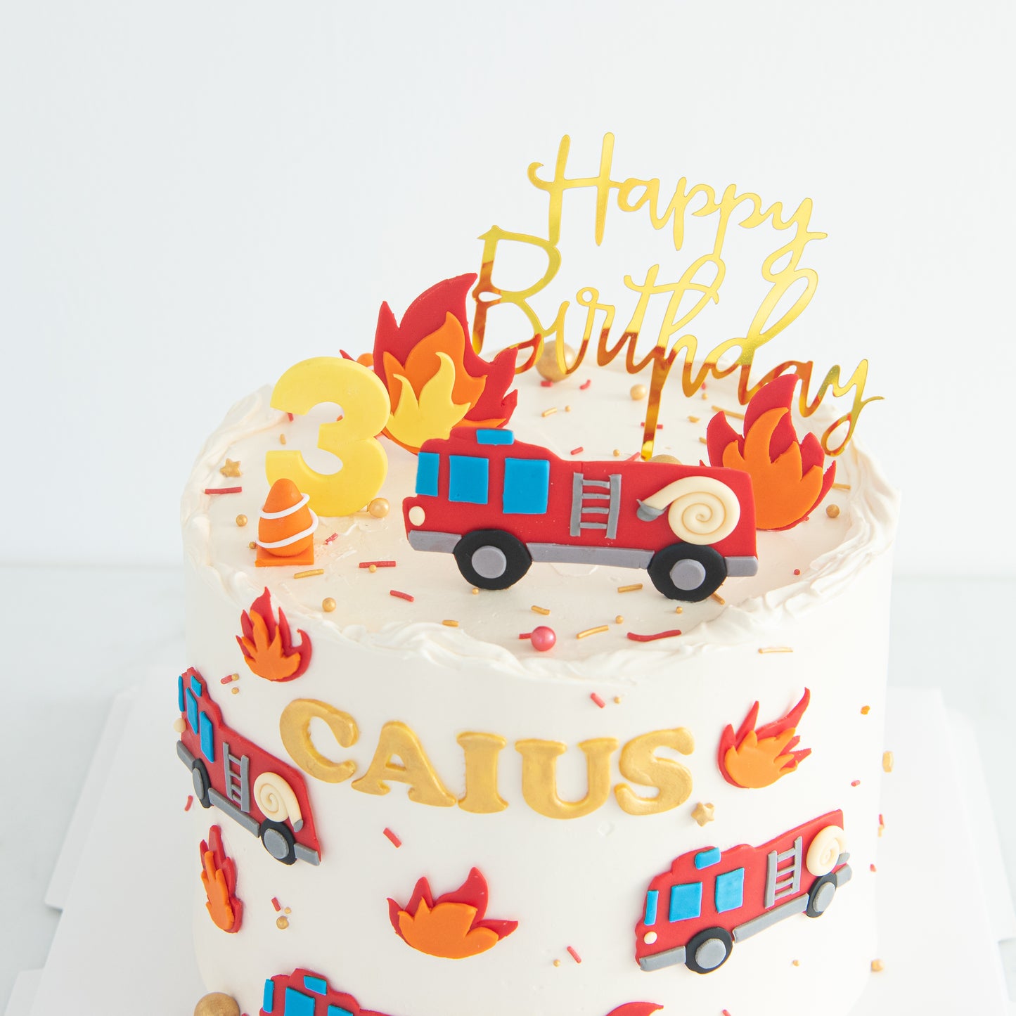 Customized Cake - Firetruck theme Cake