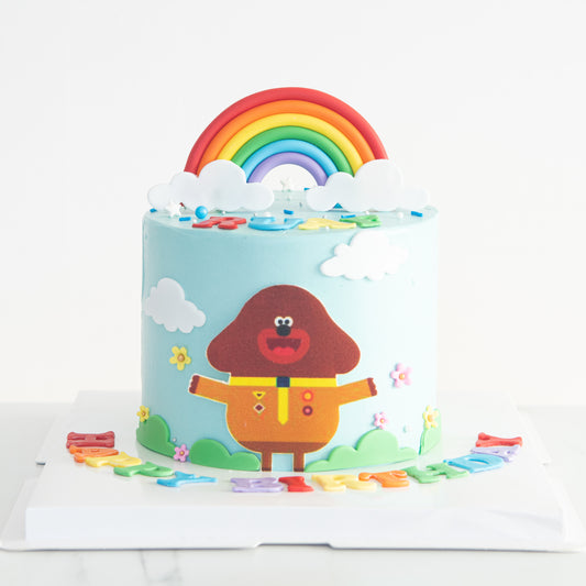Customized Cake - Rainbow and Clouds Cake