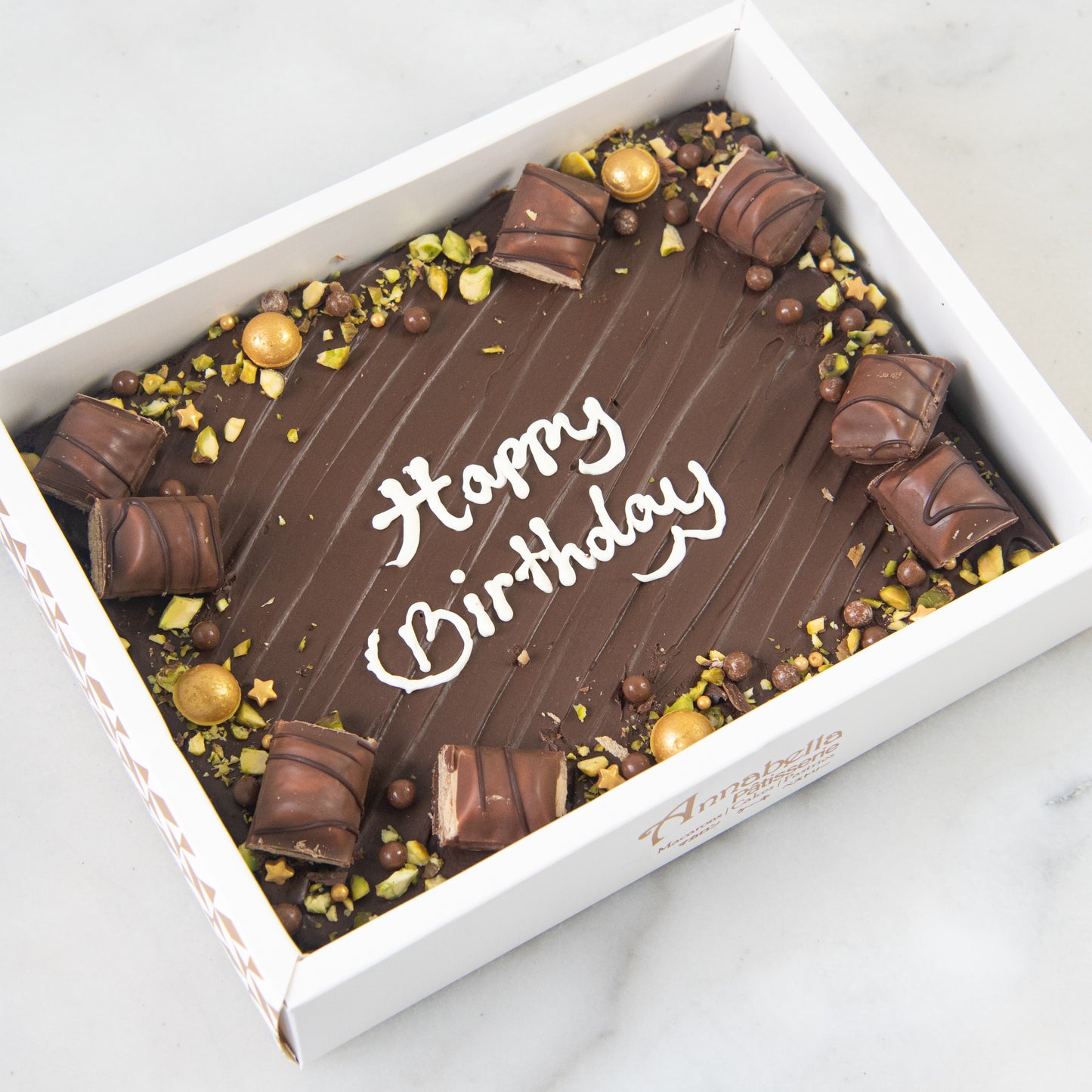 Happy Birthday Floral Brownie In Gift Box | $51.80 Nett