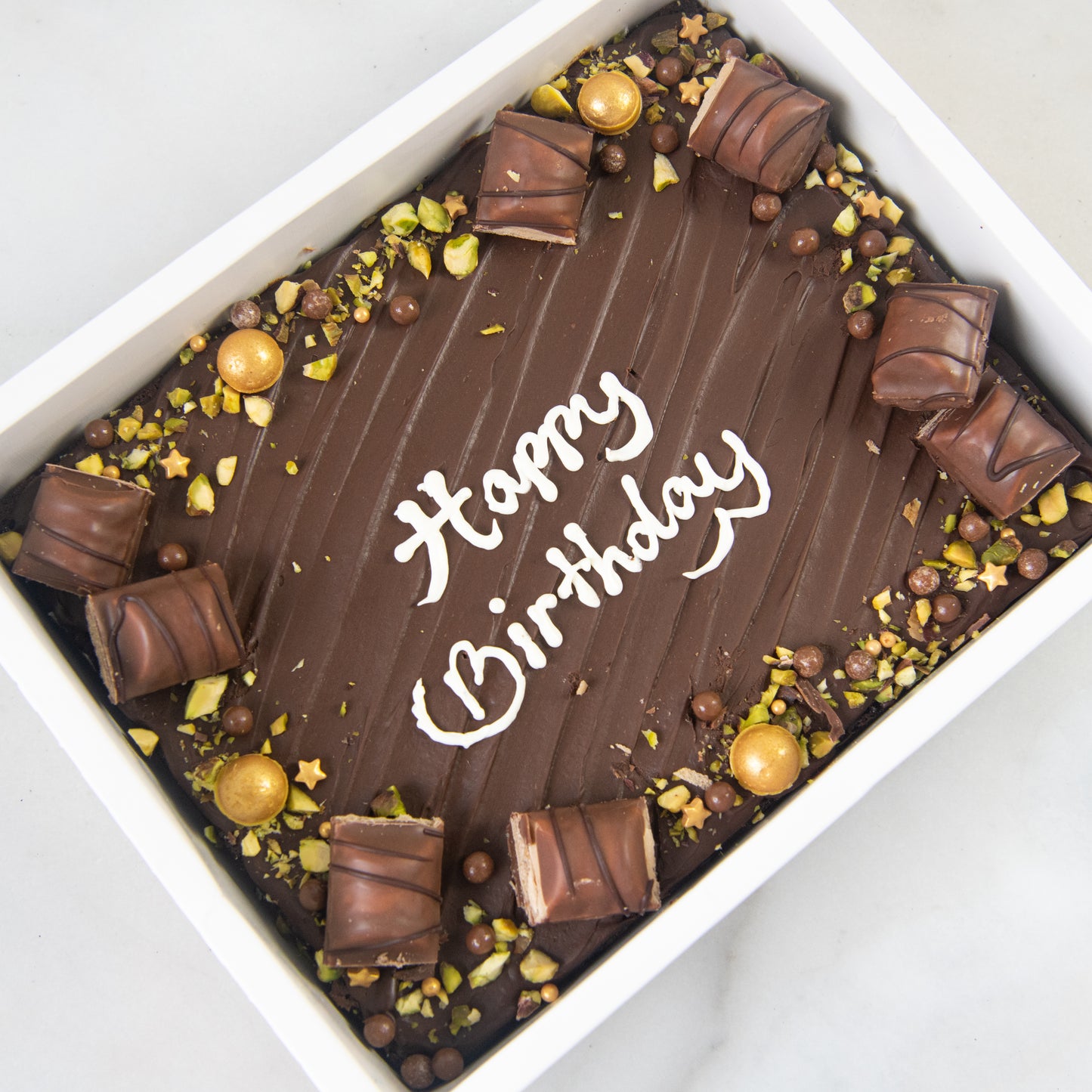 Happy Birthday Floral Brownie In Gift Box | $51.80 Nett