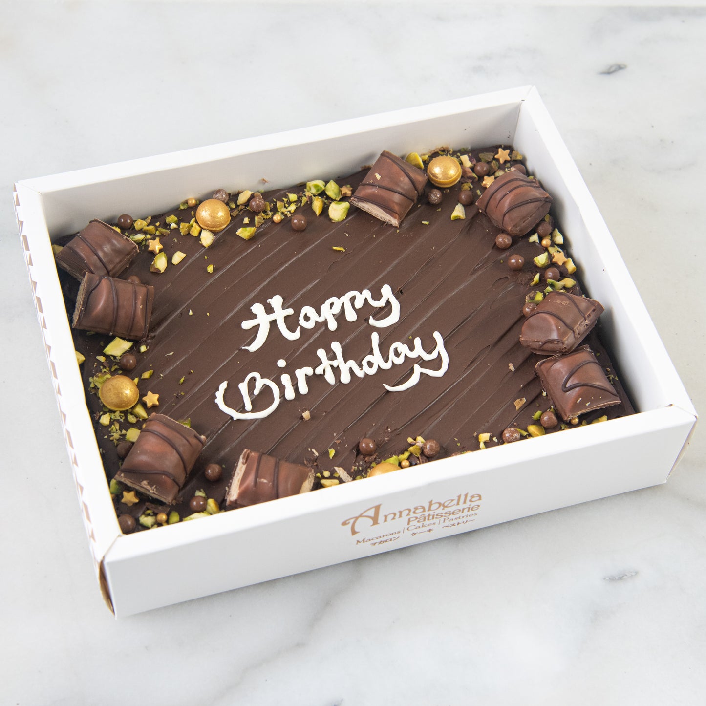 Happy Birthday Floral Brownie In Gift Box | $51.80 Nett