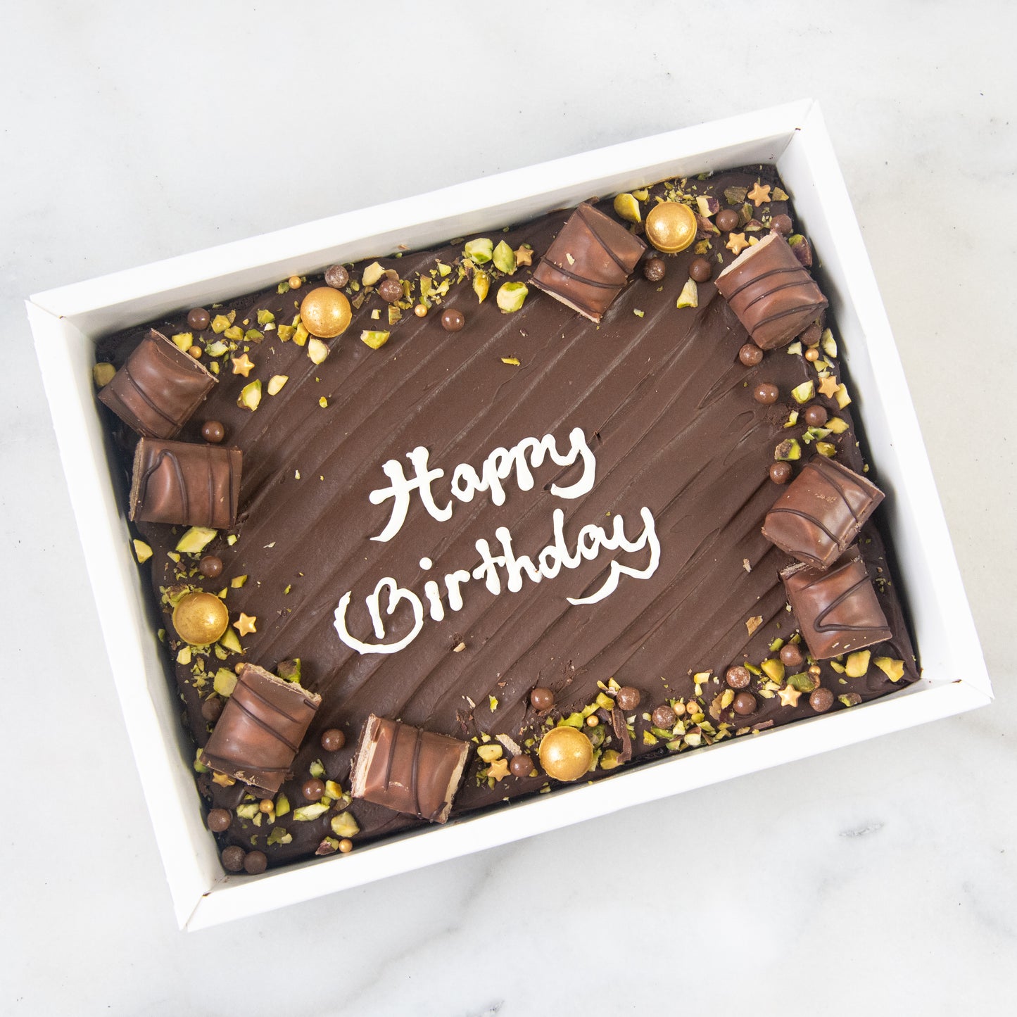 Happy Birthday Floral Brownie In Gift Box | $51.80 Nett
