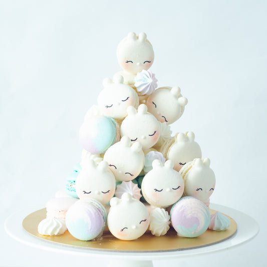 Bunny Macaron Tower |  43pcs Macarons Total in a Tower | $138 Only!