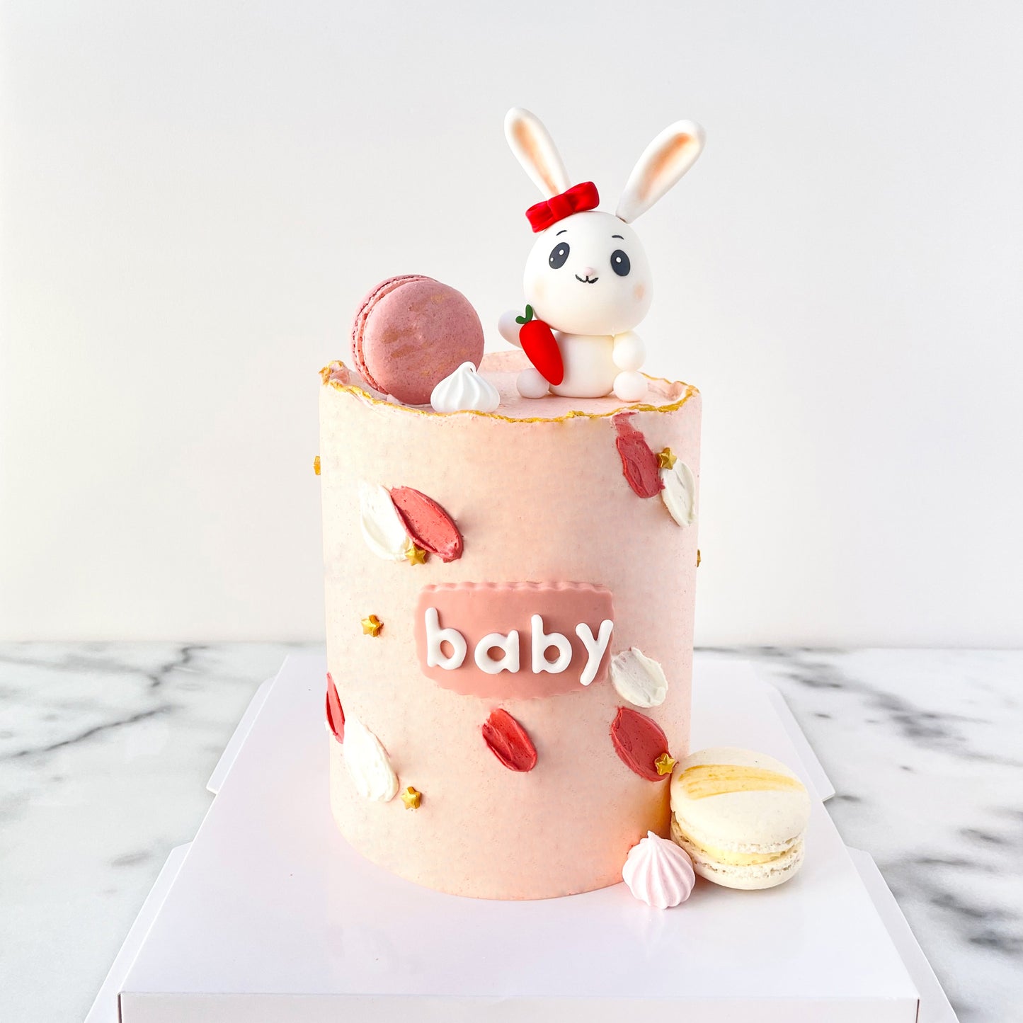 Customized Cake - Bunny Cake with macaron
