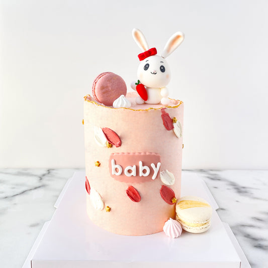 Customized Cake - Bunny Cake with macaron