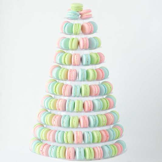 10-Tier Grand Macaron Tower (200pcs Classic or Premium or Marvelous Macarons) | Includes Free Tower | Grand Luxury Display of Macarons
