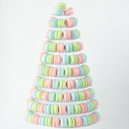 10-Tier Grand Macaron Tower (200pcs Classic or Premium Macarons) | Includes Free Tower | Grand Luxury Display of Macarons