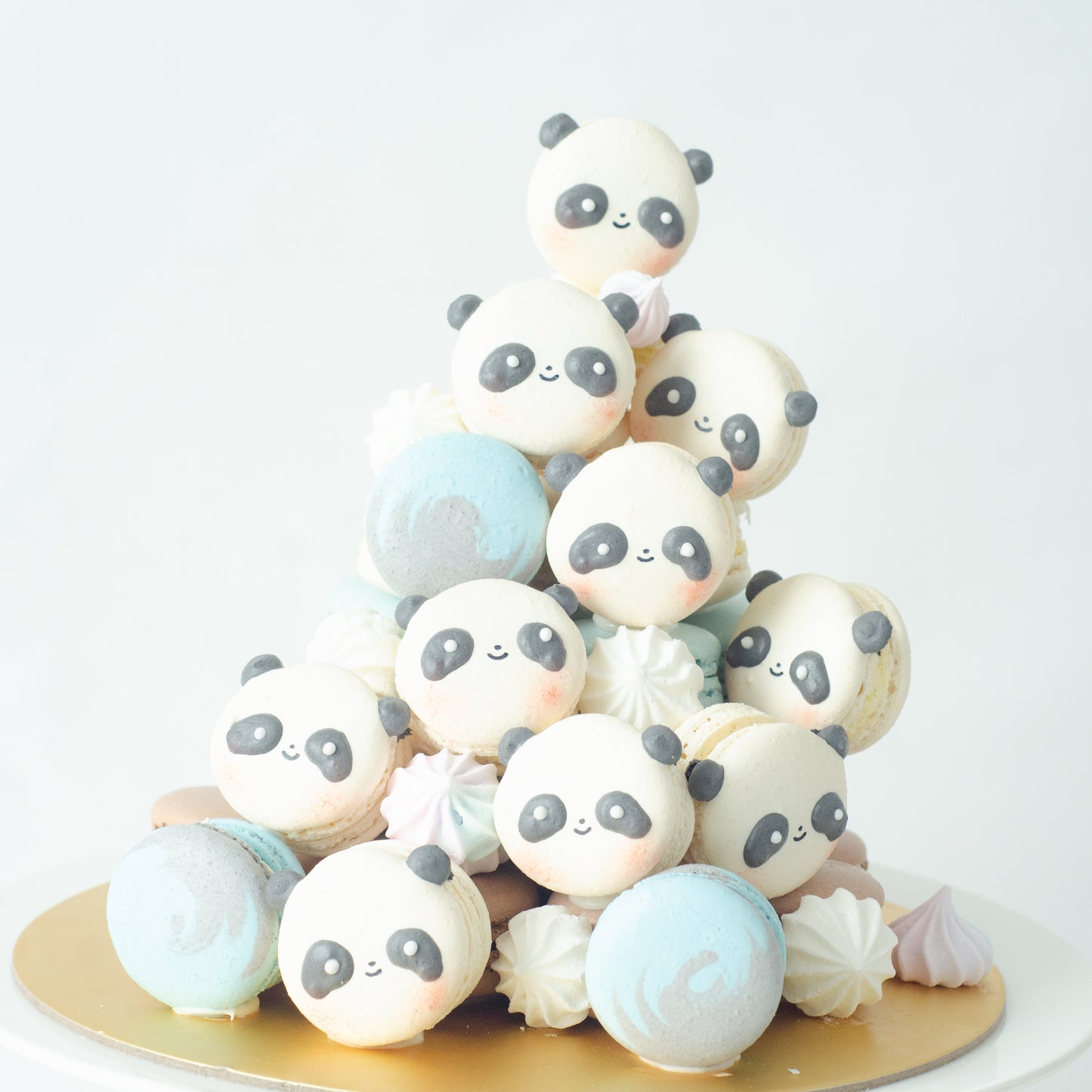 Panda Macaron Tower |  43pcs Macarons Total in a Tower | $138 Only!