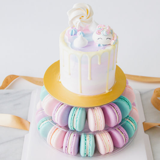 Macaron Cake Tower - Unicorn Cake with 40 pcs macarons - $128 Nett