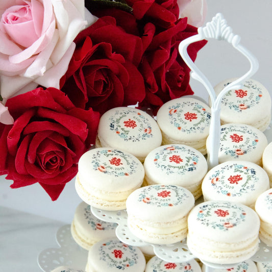 Wedding Macarons 30pcs with Printing