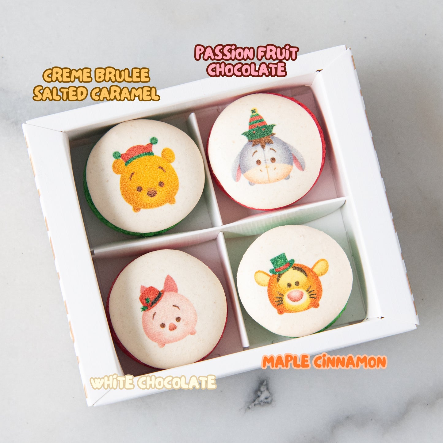 Ho ho ho! Merry Christmas | Disney Christmas 4in1 Winnie The Pooh and friends Printed Macaron | $13.80 Nett