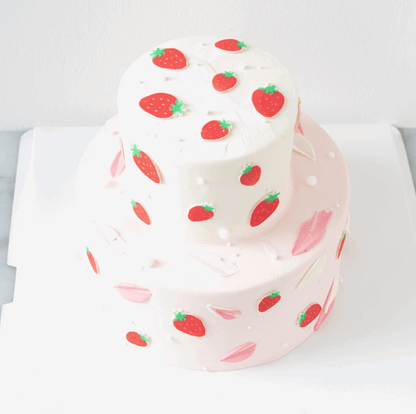 Customized Cake - Lots of Strawberries