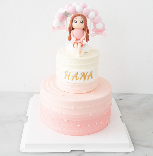 Customized Cake - Sweet Pink Girl